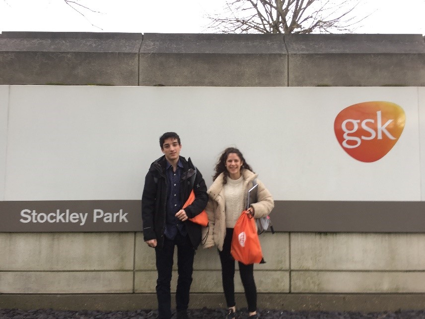 Joel and myself posing outside of GSK Stockley Park